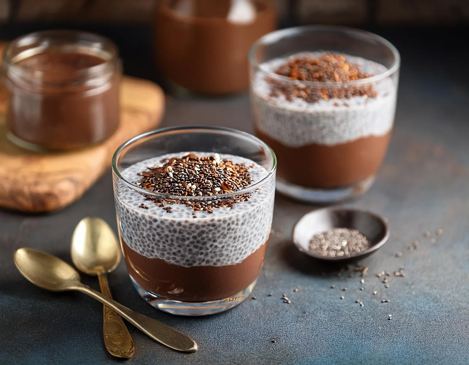 Healthy chia seed breakfast bowl with controlled chia seeds calories.
